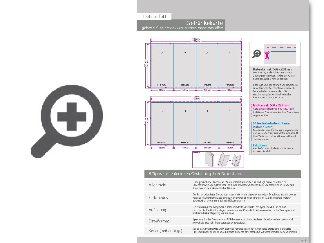 Product Bild getr__nkekarte__gefalzt_auf_14_0_cm_x_29_7_cm__8-seiter_(doppelparallelfalz)