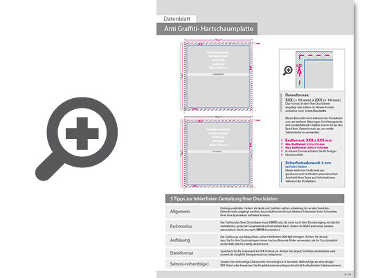 Product Bild hartschaumplatte_mit_anti-graffiti-lack_gl__nzend_in_freier_gr____e_(rechteckig)___beidseitig_4_4-farbig_bedruckt