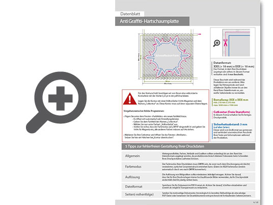 Product Bild hartschaumplatte_mit_anti-graffiti-lack_gl__nzend_in_schneeflocke-form_konturgefr__st___einseitig_4_0-farbig_bedruckt